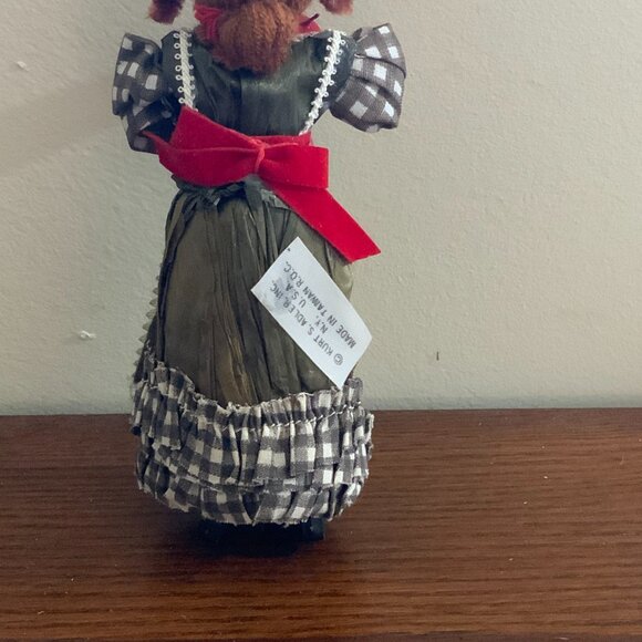 Vintage CORN HUSK DOLL with box of apples, Kurt Adler Doll - Picture 10 of 12